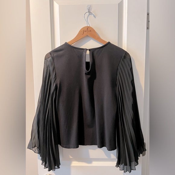W5 black blouse with sheer, flowey sleeves. Size medium. - Picture 2 of 2